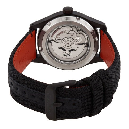Seiko 5 Sports Flieger Pilot Automatic Black Dial Black Nylon Strap Watch for Men - SRPH33K1 - Image 5